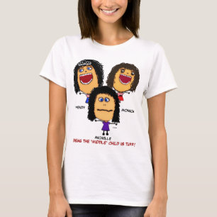 Three Crazy Sisters Cartoon T-Shirt