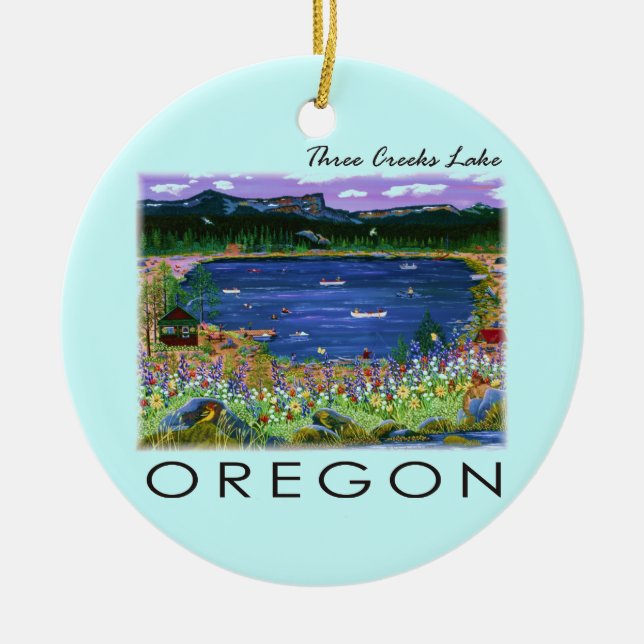 Three Creeks Lake Ceramic Tree Decoration (Front)