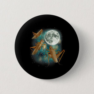Three Cricket Moon 3 Insect Howling Meme Magic Cur 6 Cm Round Badge