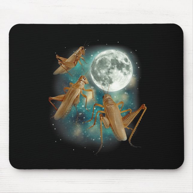 Three Cricket Moon 3 Insect Howling Meme Magic Cur Mouse Mat (Front)