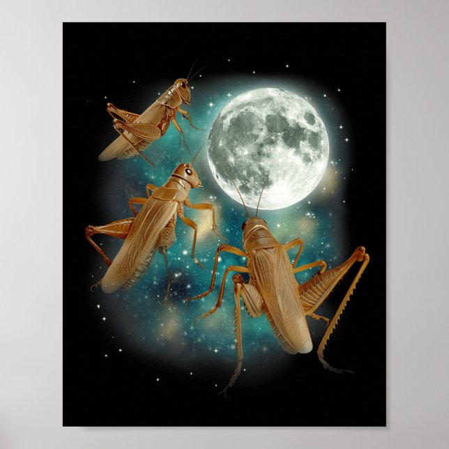 Three Cricket Moon 3 Insect Howling Meme Magic Cur Poster (Front)
