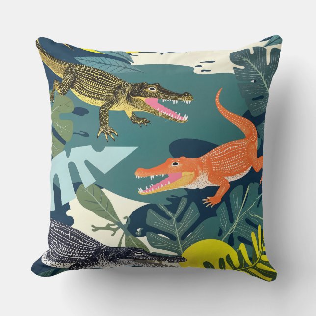 Three Crocodiles Cushion (Front)