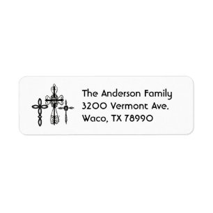 Three Cross Address Label