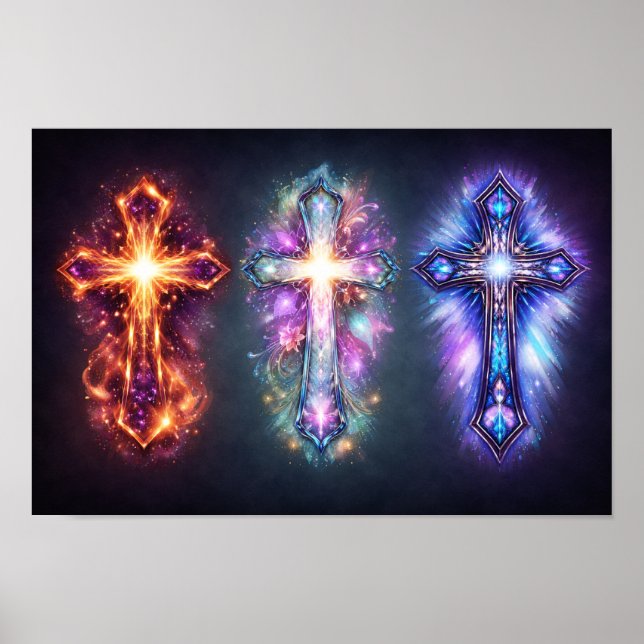 Three Cross Art Poster (Front)