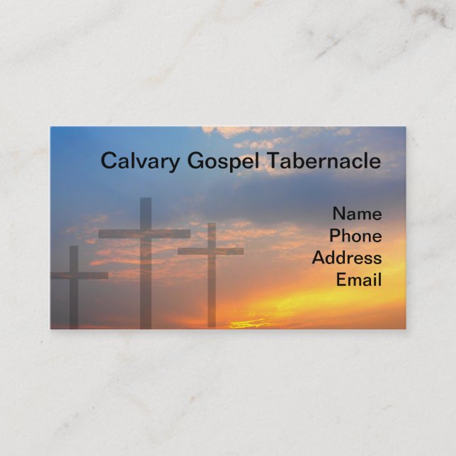 Three Crosses and Sunrise Business Card (Front)