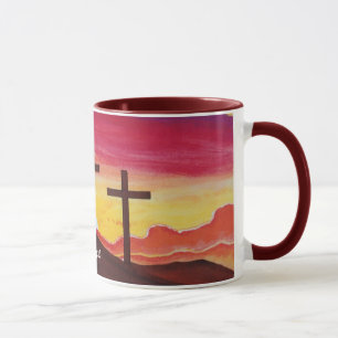 Three Crosses Crucifixion John 3:16 Coffee Mug Art