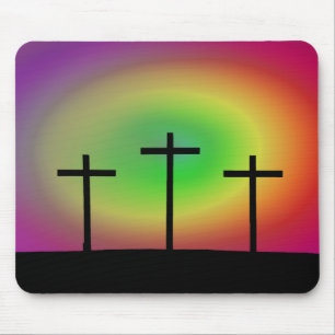 Three crosses glow mouse mat