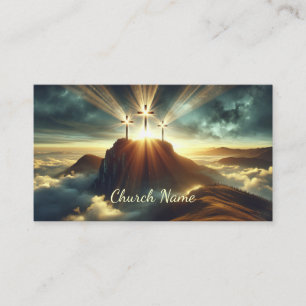 Three Crosses in a Heavenly Landscape Business Card