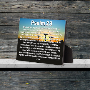 Three Crosses Psalm 23 Sunset Bible Verse Plaque