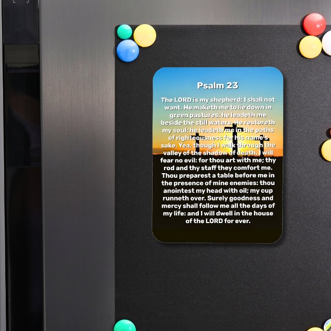 Three Crosses Psalm 23 Sunset Prayer Magnet (Three Crosses Psalm 23 Sunset Prayer Magnet)