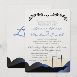 Three Crosses Religious Wedding Invitations