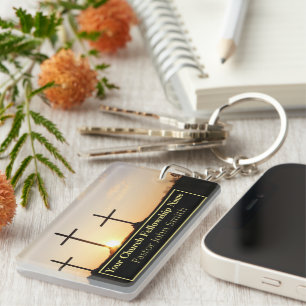 Three Crosses Sunrise Church Pastor Business  Key Ring