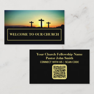 Three Crosses Sunset Church Connection Card