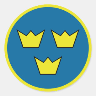 Three Crowns Swedish Emblem Classic Round Sticker