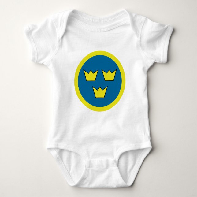 Three Crowns Swedish Insignia Baby Bodysuit (Front)