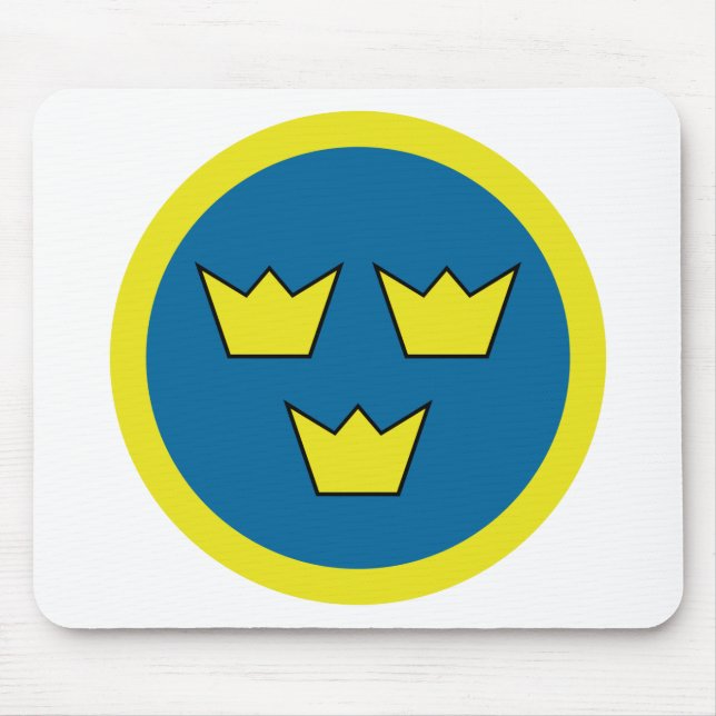 Three Crowns Swedish Insignia Mouse Mat (Front)