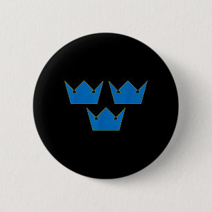 Three Crowns TRE KRONOR Sweden Symbol Swedish 6 Cm Round Badge