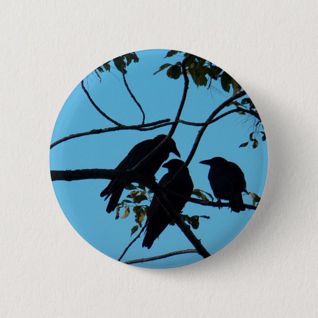 Three Crows In a Tree 6 Cm Round Badge (Front)