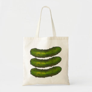 Three Crunchy Green Dill Pickles Kosher Pickle Tote Bag