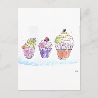 Three Cupcakes Postcard