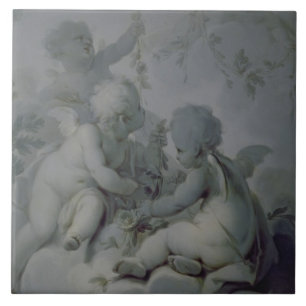Three Cupids, c.1775 Tile