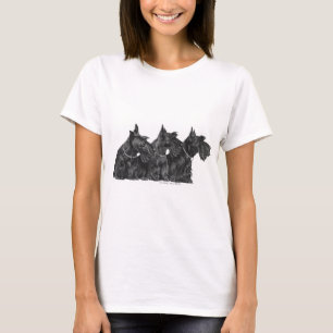 Three Curious Scottish Terriers T-Shirt