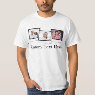 Three Custom Photo Snapshot T-Shirt