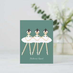 Three Cute Ballerinas , White Dresses  Postcard