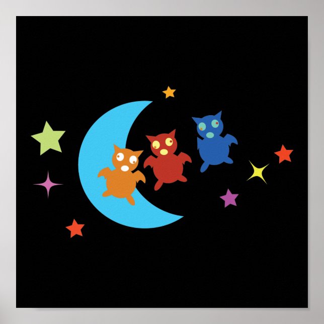 Three cute bats poster (Front)