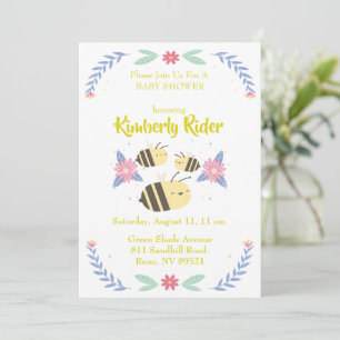 Three Cute Bees  Invitation