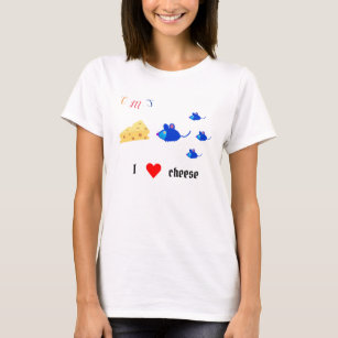 Three cute blue mice & mother who loved cheese T-Shirt