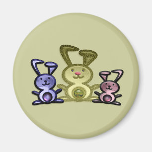 Three Cute Bunnies Magnet