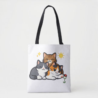 Three Cute Cats Friendship Tote Bag