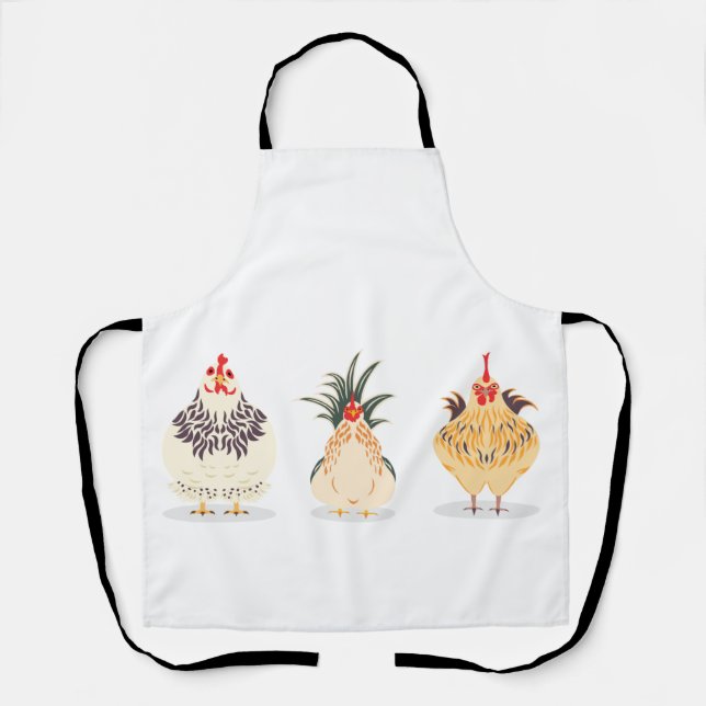 Three Cute Chickens Apron (Front)
