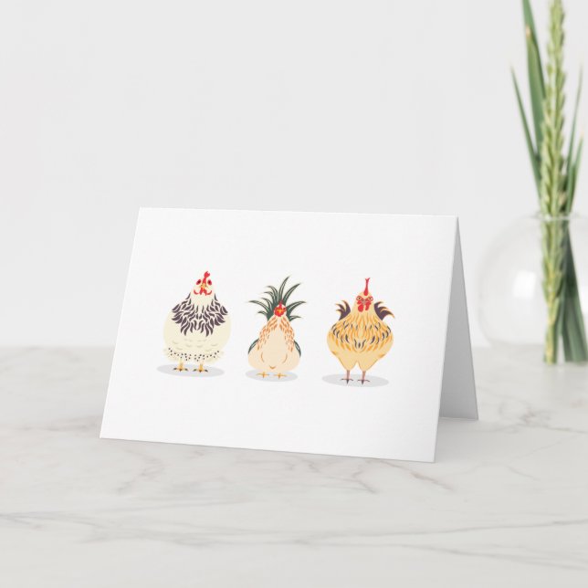 Three Cute Chickens Card (Front)