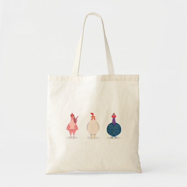 Three Cute Chickens Tote Bag (Front)