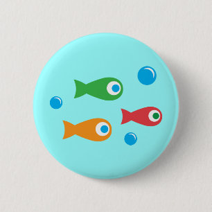 Three Cute Fish 6 Cm Round Badge