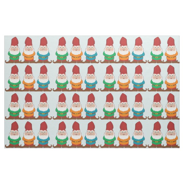 Three Cute Gnome Pattern Fabric (Fat Quarter)