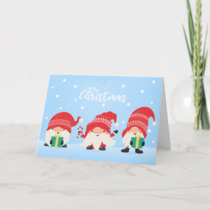 Three Cute Gnomes Holiday Card