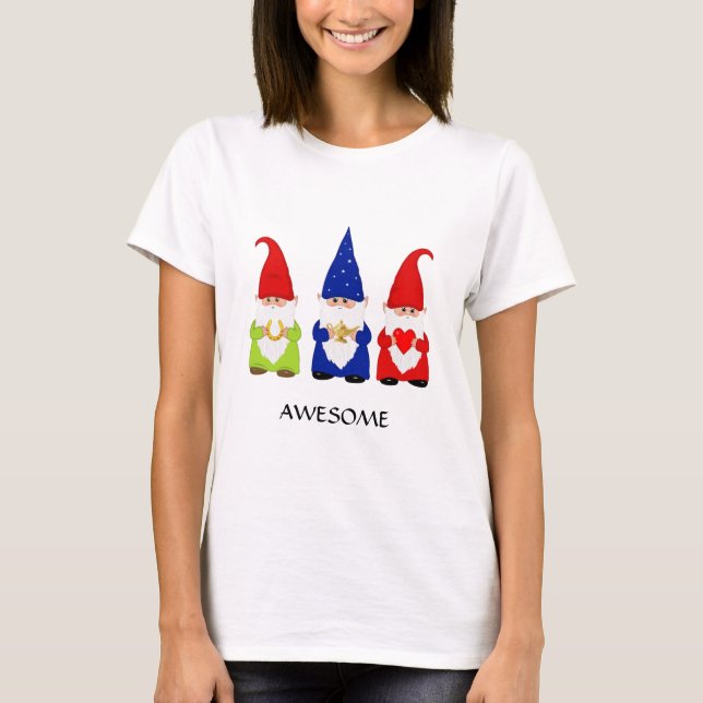 Three Cute Gnomes T-Shirt (Front)