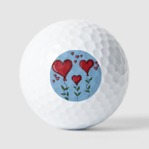 Three Cute Hearts Golf Balls