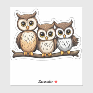 Three Cute Little Owl