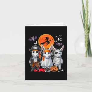Three Cute Mules Cosplay Pirate Boo Mummy Hallowee Card