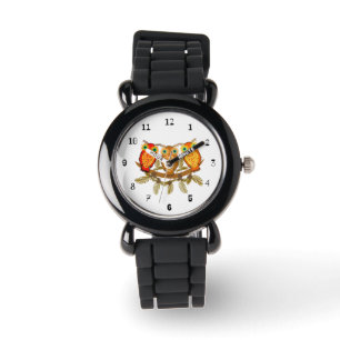 Three cute owls watch