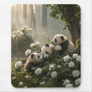 Three Cute Pandas Mouse Mat