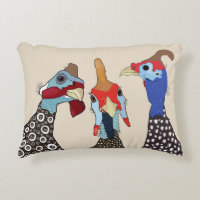 Three Cute Patterned Guinea Fowl Birds
