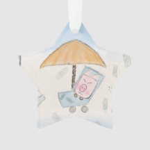 Three cute piglets on the beach 