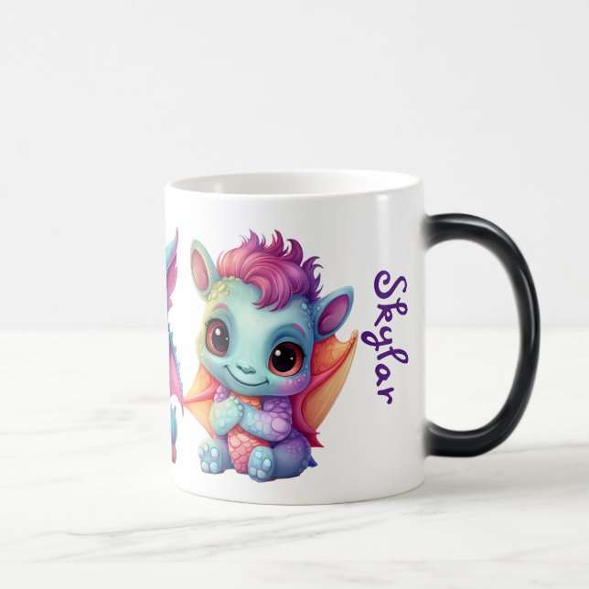 Three Cute Rainbow Dragons  Magic Mug (Right)
