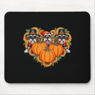 Three Cute Schnauzers Thanksgiving Pilgrim Fall Su Mouse Mat