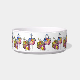 Three Cute Whimsical Colourful Birds Bowl